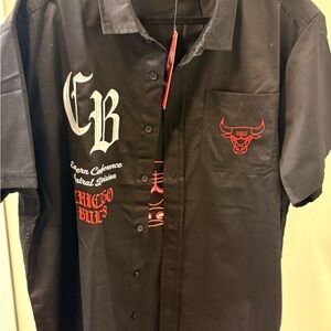 NBA Black and Red Men's Casual Button Down Shirt